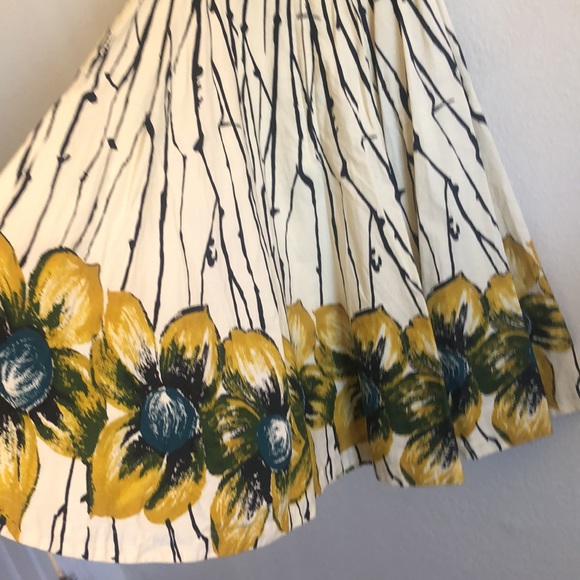 Anthropologie Burgeoning Hypericum Floral Retro Halter Dress - Picture 8 of 13